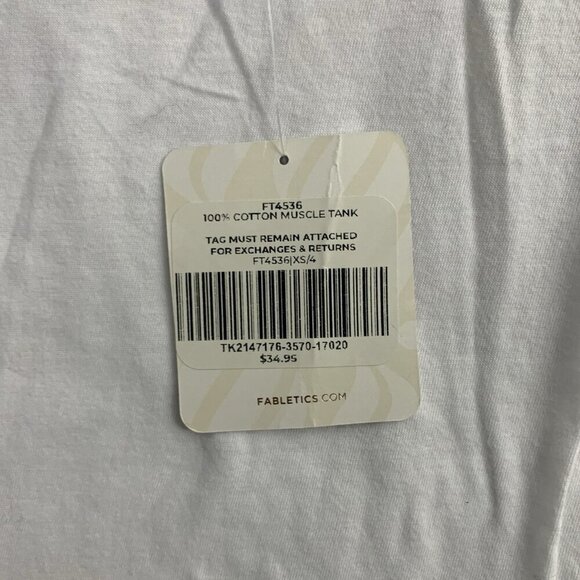 Fabletics Shirt Women XS White Micah Tank Top Athleisure Activewear Gym Yoga - Picture 7 of 12